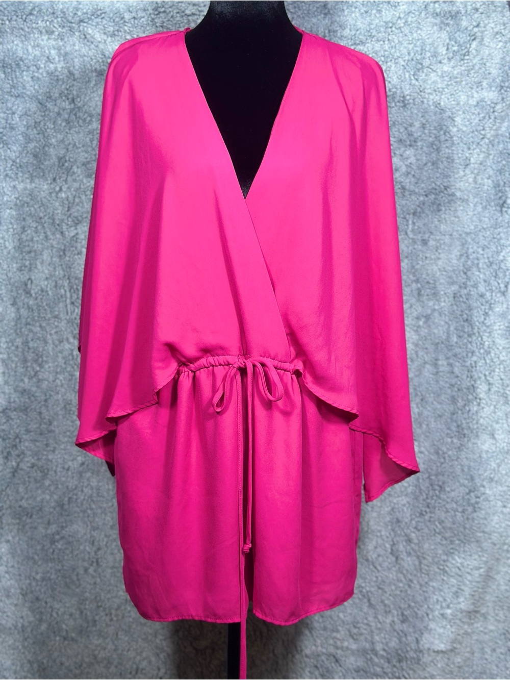 Shinestar Fuchsia Romper – V-Neck Drawstring Waist – Size L